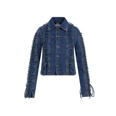 Shop Jean Paul Gaultier Corset Denim Jacket