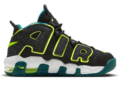 Pre-owned Nike Air More Uptempo Low Sneakers In Black/geode Teal/clear Jade In Multi