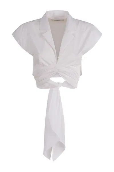 Philosophy Di Lorenzo Serafini White Cropped Shirt