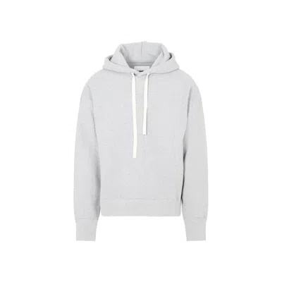 Jil Sander Minimalist Light Grey Cashmere-cotton Hoodie