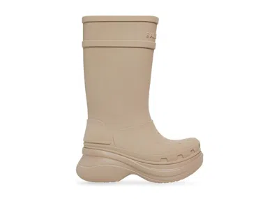 Pre-owned Balenciaga X Crocs Boot Rubber (women's) Sneakers In Beige In Sand