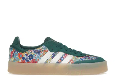 Pre-owned Adidas Originals Sambae Liberty London Collegiate Green (women's) Sneakers In Clear Sky Blue/cloud White/gum