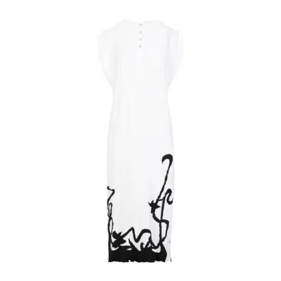 Lanvin Sleeveless Pleated Midi Dress