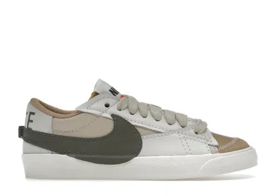 Pre-owned Nike Blazer Low 77 Jumbo (women's) Sneakers In Sanddrift/medium Olive/light Silver