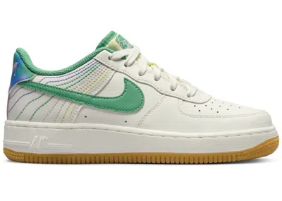 Pre-owned Nike Air Force 1 Low Lv8 3 Heel Stitch Sneakers In Sail/stadium Green/med Soft Pink In Multi