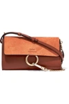 CHLOÉ FAYE MINI LEATHER AND SUEDE SHOULDER BAG