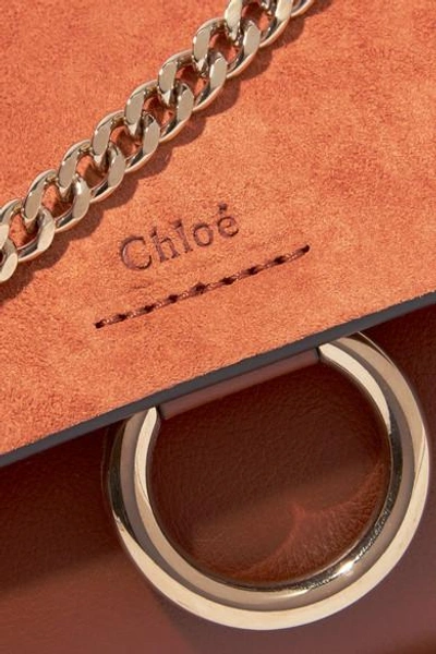 Shop Chloé Faye Mini Leather And Suede Shoulder Bag