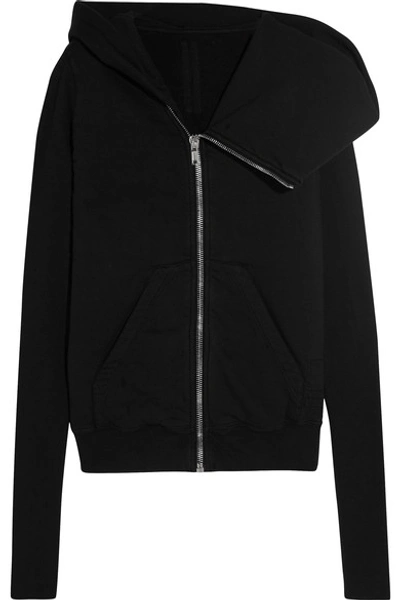 Rick Owens Woman Cotton-jersey Hooded Jacket Black | ModeSens