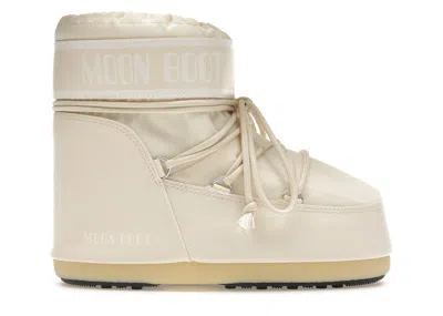 Pre-owned Moon Boot Icon Low Nylon Boot Sneakers In Cream/white
