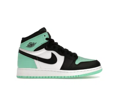 Pre-owned Jordan 1 Retro High Og Sneakers In White/black/green Glow In Multi