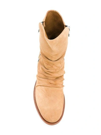 Shop Amiri Zipped Ankle Boots