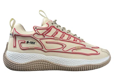 Pre-owned John Geiger Men's  004 Sneakers In Champagne/red In Multi