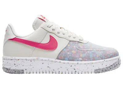 Pre-owned Nike Air Force 1 Low Crater (women's) Sneakers In Summit White/siren Red