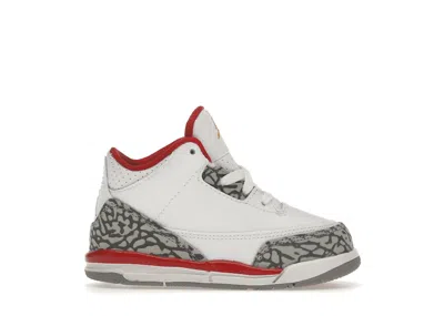 Pre-owned Jordan 3 Retro Cardinal Sneakers In White/light Curry/cardinal Red