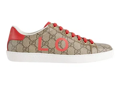 Pre-owned Gucci Ace Valentines Day (women's) Sneakers In Beige/red