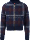 THOM BROWNE CHECKED KNIT BOMBER JACKET,MKJ009A0107111668689