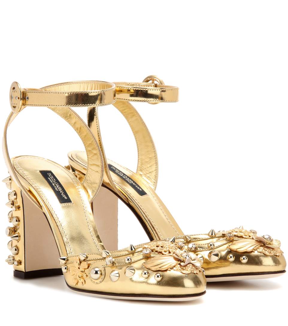 dolce and gabbana gold shoes