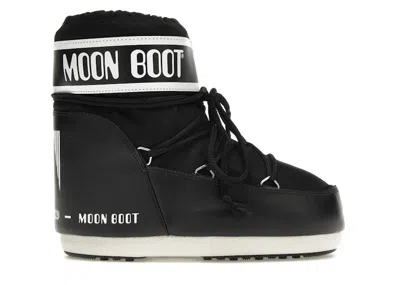 Pre-owned Moon Boot Icon Low Nylon Boot Sneakers In Black/white