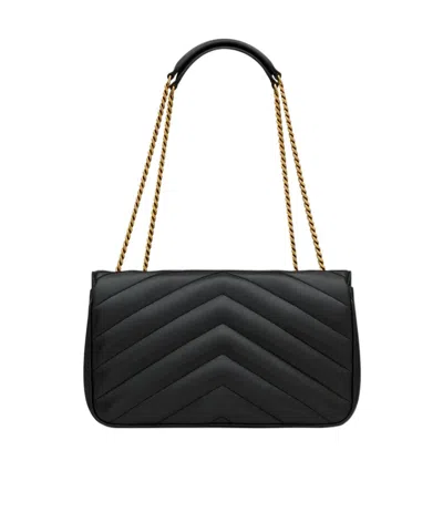 Saint Laurent Black Loulou Medium Shoulder Bag