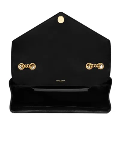 Saint Laurent Black Loulou Medium Shoulder Bag