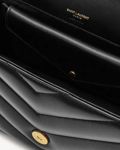 Saint Laurent Black Loulou Medium Shoulder Bag