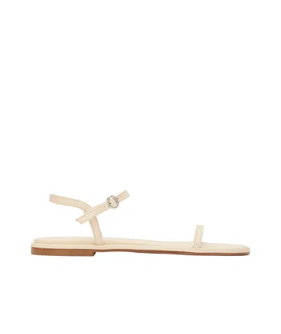 Aeyde Round Head Flat-soled Sandals In Ivory