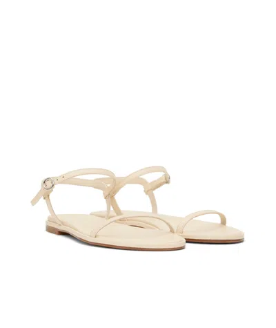 Aeyde Round Head Flat-soled Sandals In Ivory