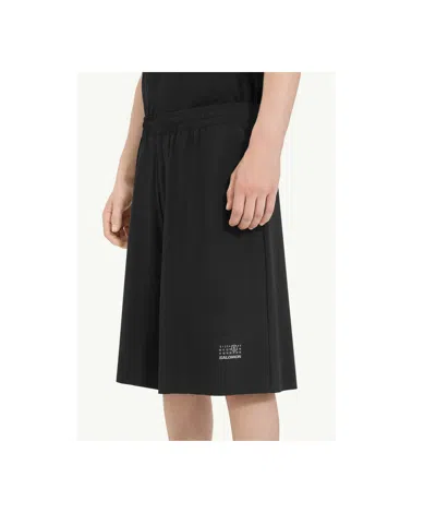 Mm6 Maison Margiela Mm6 By Maison Margiela Bermuda Shorts With Reflective Logo In Black