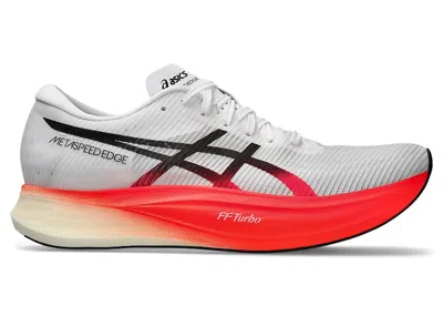 Pre-owned Asics Men's  Metaspeed Edge+ Sunrise Red Sneakers In White/black In Multi