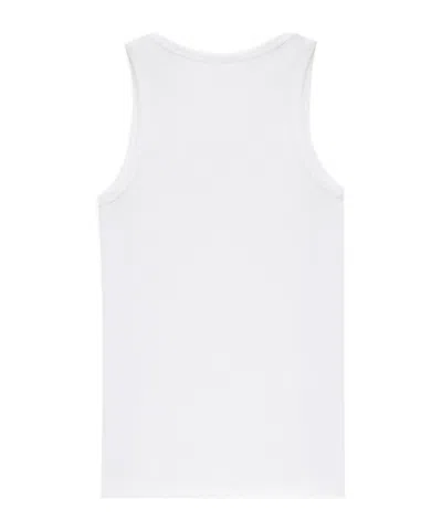 Saint Laurent Crewneck Scoop Neck Sleeveless Plain Pattern Top