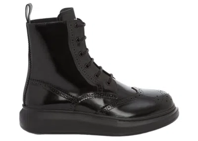 Pre-owned Alexander Mcqueen Men's  Hybrid Chelsea Lace Up Boot Sneakers In Black