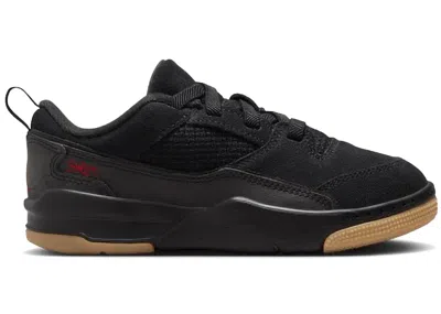 Pre-owned Jordan Flight Court Sneakers In Black/gum Medium Brown/varsity Red