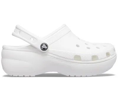 Pre-owned Crocs Classic Platform Clog (women's) Sneakers In White