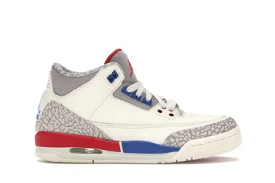 Pre-owned Jordan 3 Retro International Flight Sneakers In Sail/sport Royal/light Bone In Multi