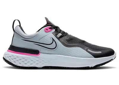 Pre-owned Nike React Miler Shield Obisidian Mist (women's) Sneakers In Obsidian Mist/aurora Green/fire Pink