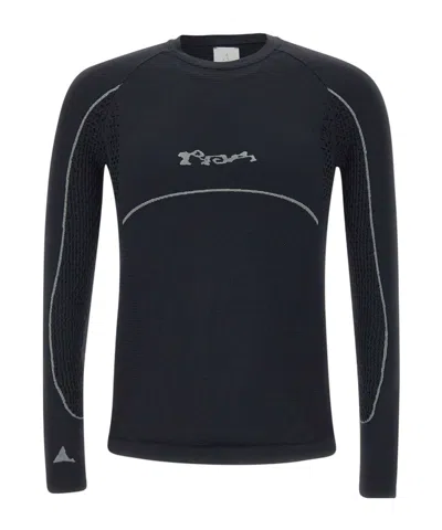 Roa T-shirt Stretch Fabric Textured Panels In Black