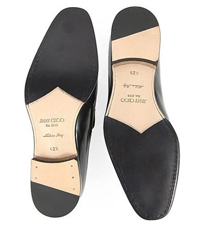 Shop Jimmy Choo Foxley Tassel Calf Leather And Satin Loafers In Black