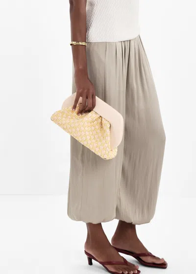 Themoirè Rectangular Clutch Bag Detachable Strap