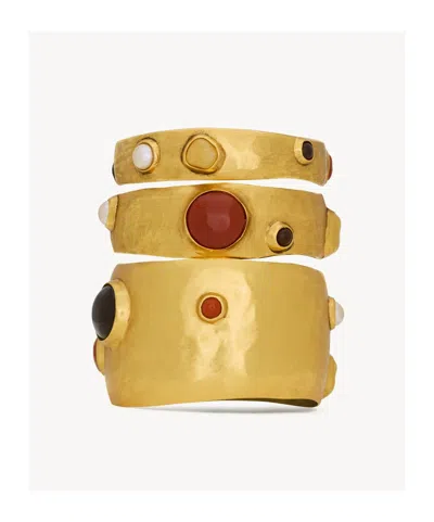 Saint Laurent Cassandre Cabochon Bangles In Enamel, Resin, Glass, And Metal