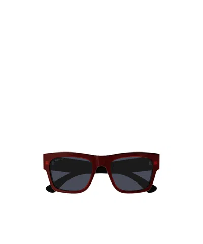 Gucci Rectangular Sunglasses In Brown
