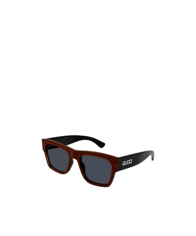Gucci Rectangular Sunglasses In Brown