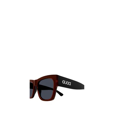 Gucci Rectangular Sunglasses In Brown