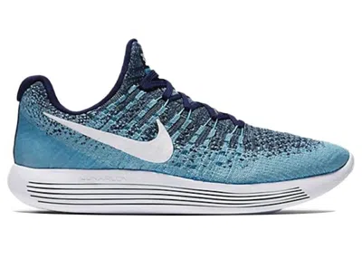 Pre-owned Nike Lunarepic Low Flyknit 2 (women's) Sneakers In Binary Blue/white/polarized Blue