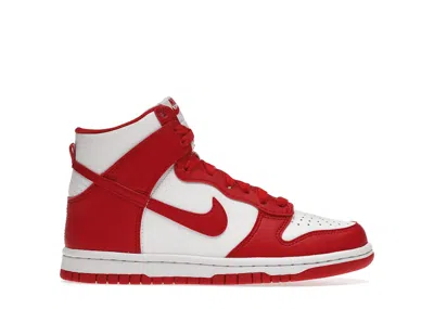 Pre-owned Nike Dunk High Championship Red ( Tongue Tag) Sneakers In White/university Red