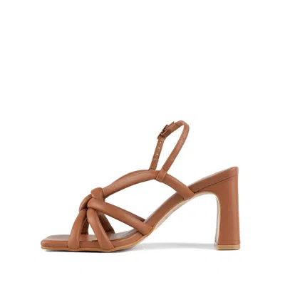 Angel Alarcon Leather-colored Sophie Heeled Sandal