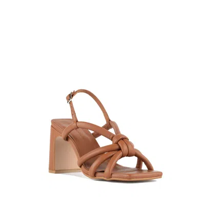 Angel Alarcon Leather-colored Sophie Heeled Sandal