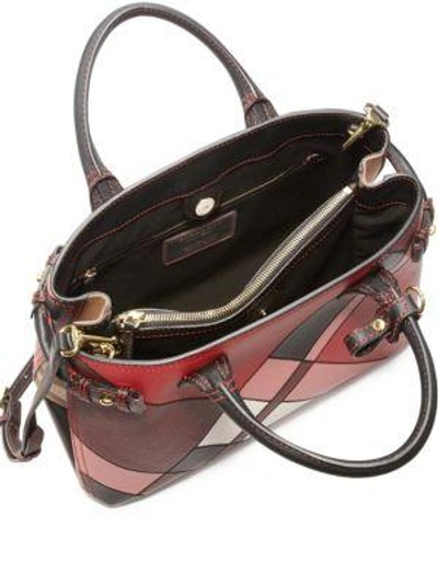 Shop Burberry Banner Medium Patchwork Leather & House Check Satchel In Pink