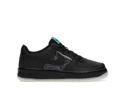 Pre-owned Nike Air Force 1 Low Computer Chip Space Jam Sneakers In Black/light Blue Fury
