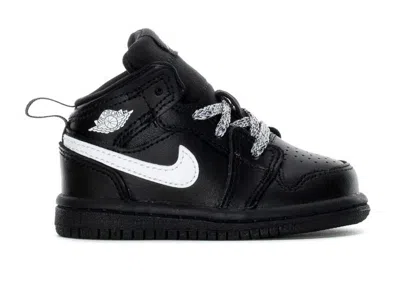 Pre-owned Jordan 1 Mid Speckle Sneakers In Black/white