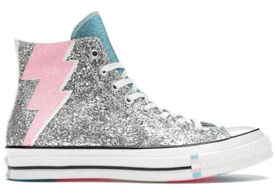 Pre-owned Converse Men's  Chuck Taylor All Star Hi Pride (2019) Sneakers In Silver/egret/gnarly Blue